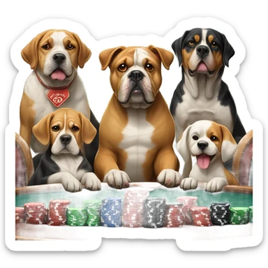 Dogs playing poker sticker