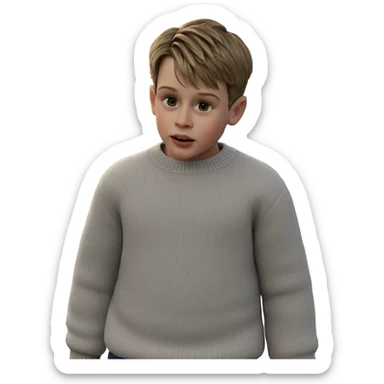 boy in white sweater outdoors sticker