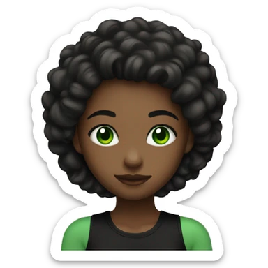 girl in black tank top with green eyes sticker