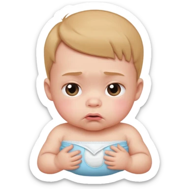Pouting face wear disposable diaper sticker