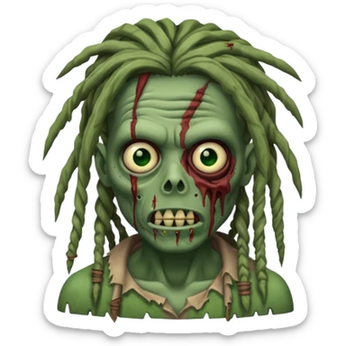 create zombie with dreadlocks sticker