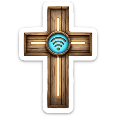 Wi-Fi and a cross sign nearby sticker