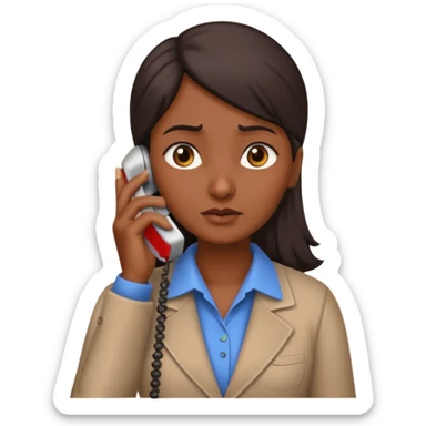 generate an indian female teacher calling. looking upset sticker