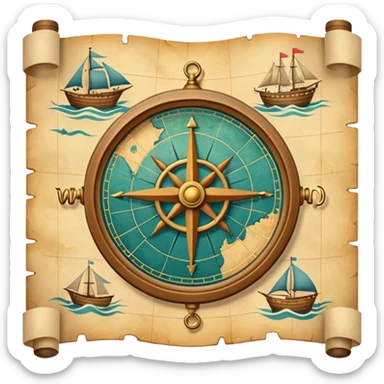 sea navigation map. sticker