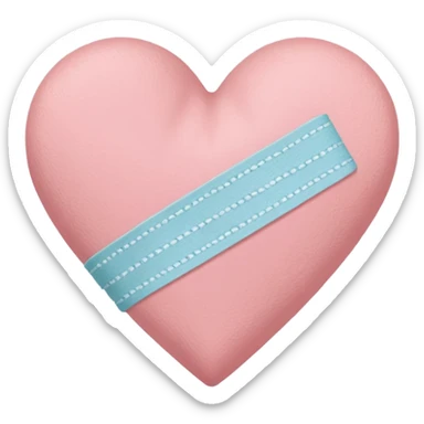A minimalist pastel illustration of a heart with a small bandage, inspired by the ❤️‍🩹 emoji. Soft pastel colors — dusty pink sticker