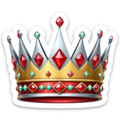 sliver crown with red gems more gems sticker
