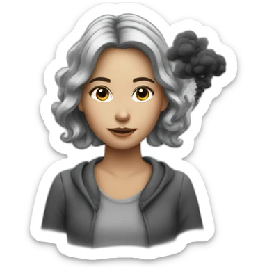 girl with smoke sticker