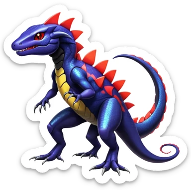 Shiny Exotic Colorful epic Salandit-Genesect-Koraidon-Fakémon-hybrid-creature (full body)  sticker