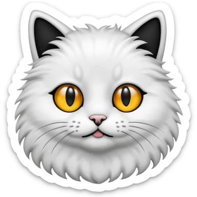 cat blask and wight out line sticker