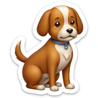 Dog pooping sticker