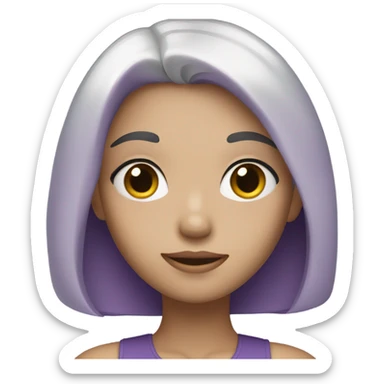 A girl with short white hair
 and purple eyes and beautiful 
 sticker