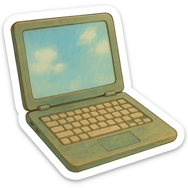 ghibli style laptop sticker