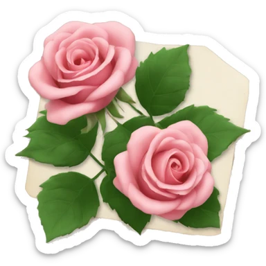 postcard with roses  sticker