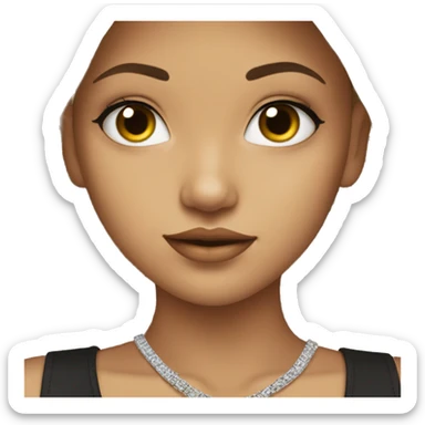 beautiful girl with necklace black hair with blond tips sticker