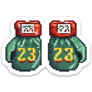 боксерские перчатки с надписью "23", no background sticker