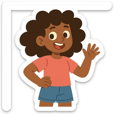 garota parda de cabelos cacheados sticker