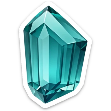Faceted indicolite tourmaline with teal-blue hue and brilliant cut sticker