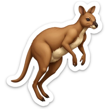 Kangaroo doing a 💩 sticker