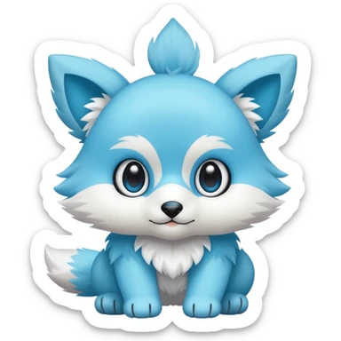 Cute cool white blue cyan animal hybrid Fakemon full body sticker