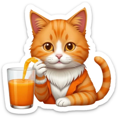 gatto che beve un succo sticker