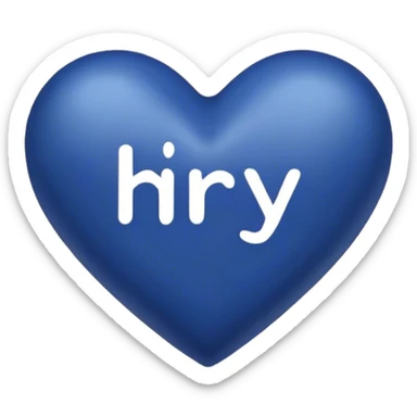 Dark blue heart with the words Hi Ry in the middle  sticker