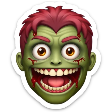 Faça um emoji de uma zumbi com o cabelo loiro escuro sticker