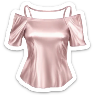 Realistic isolated side view of a light pink metallic off the shoulder Short sleeve blouse. sticker