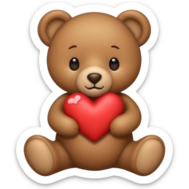 Teddy with heart sticker