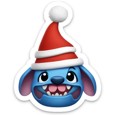 Stitch in Christmas hat sticker