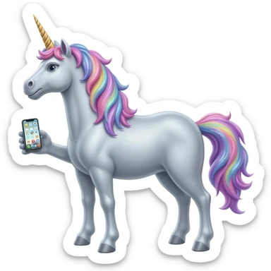 unicorn on the phone sticker