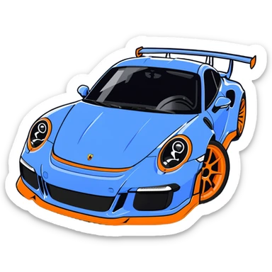 porsche 911 gt3 rs navy blue sticker