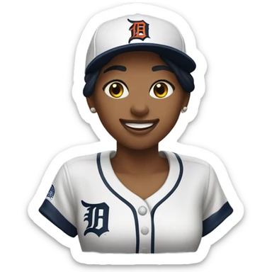 Female Detroit Tigers fan sticker