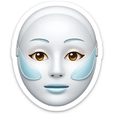 a white skincare beauty mask pack for face, without face, just only product sticker