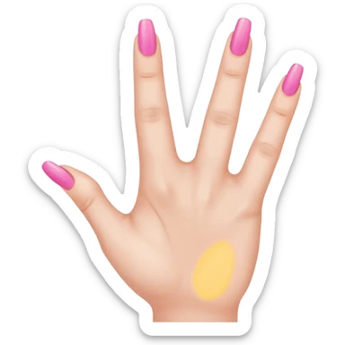 female emoji hand with pink fingernails making an “L” with index finger and thumb sticker