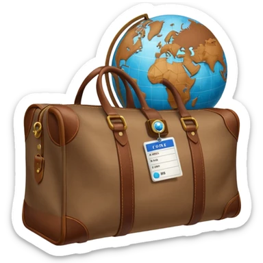 TRAVEL , travel bag , pass board, plane, glob sticker