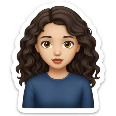 light skinned girl with dark wavy hair sticker