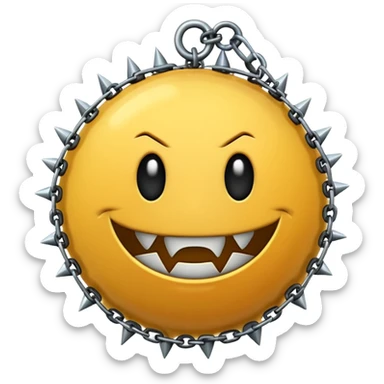 iPhone text message emoji size ball, and chain with spikes sticker