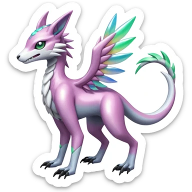 Meloetta-Sergal-Palkia-hybrid-fusion-Fakémon-creature, full body sticker