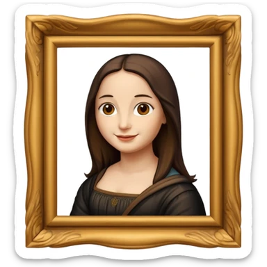 Mona Lisa inside of a picture frame  sticker