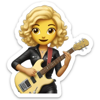Latex girl with guitar sticker
