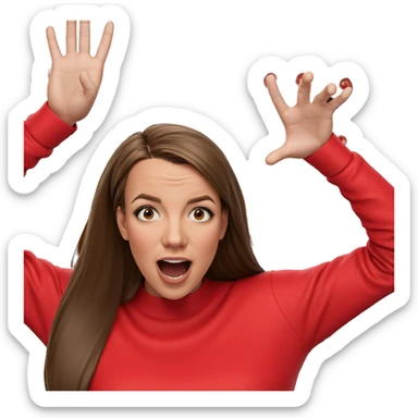 surprised girl with brown hair sticker