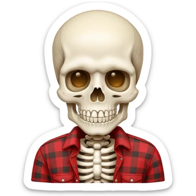 skeleton with red flannel  sticker