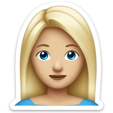 Blonde lady with blue eyes, straight hair with arms crossed as an X shape  sticker