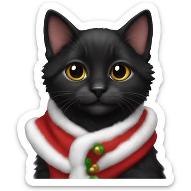 Santa’s black kitten  sticker