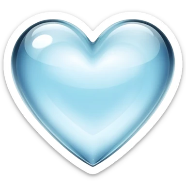 Emoji of a transparent heart  sticker