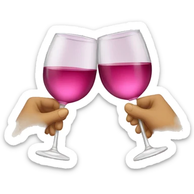 wine glasses clinking with pink wine sticker