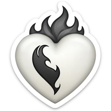❤️‍🔥 .. make the red heart white and flame to black sticker