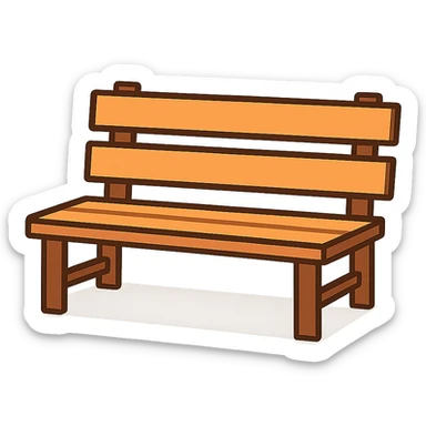flat toon style simple bench with clean lines sticker