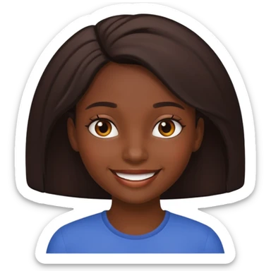 smiling dark skinned girl sticker
