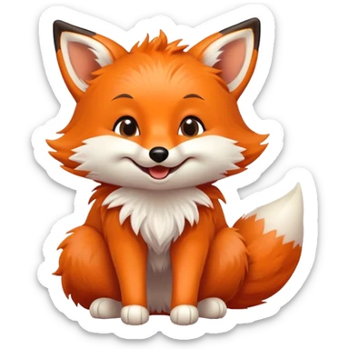 The giggling fox cub sticker